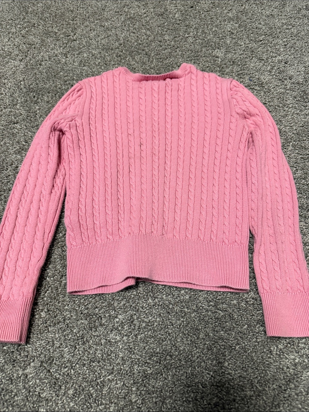 Polo by Ralph Lauren Pink Cable-Knit Crewneck Button Cardigan - Picture 3 of 3